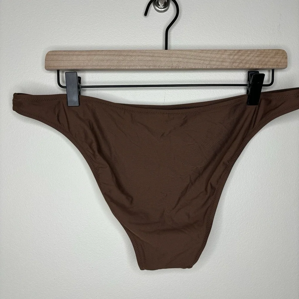 NWT J.‎ Crew Heritage 1989 high-leg bikini bottom Brown Size Large Mocha Beach